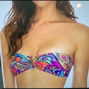 Luli Fama Gold V Ring Bandeau Top